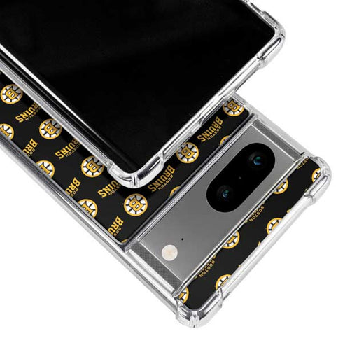 NHL Boston Bruins Pattern Google Pixel 8 Clear Case